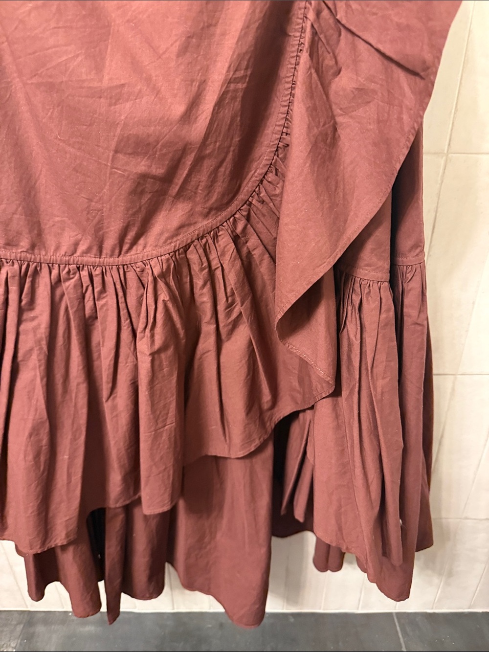 Ulla Johnson Rust Ruffled High-Low Skirt - Picture 2 of 6